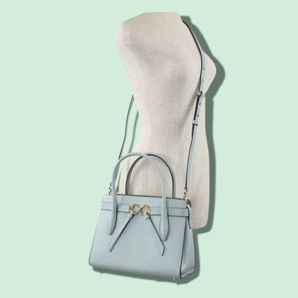 kate spade Light Blue Leather Top-Handle Shoulder Bag